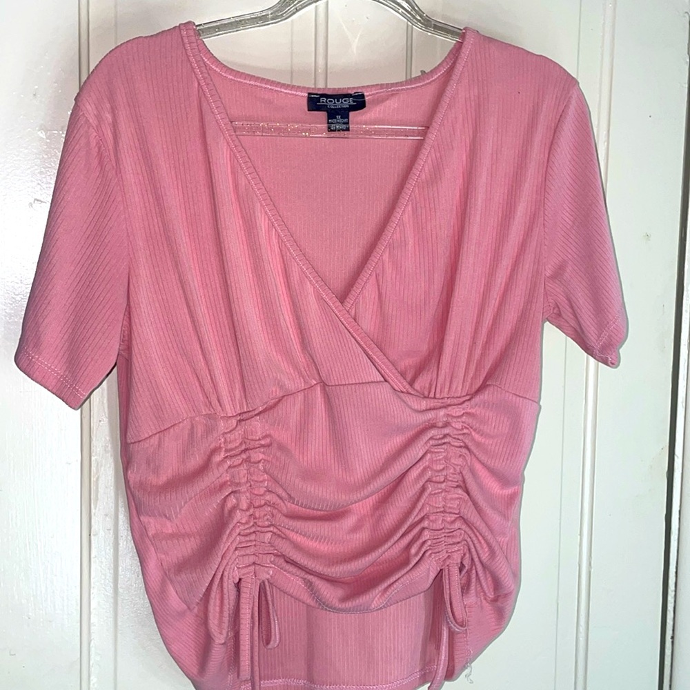 1X Pink rouched blouse 👚